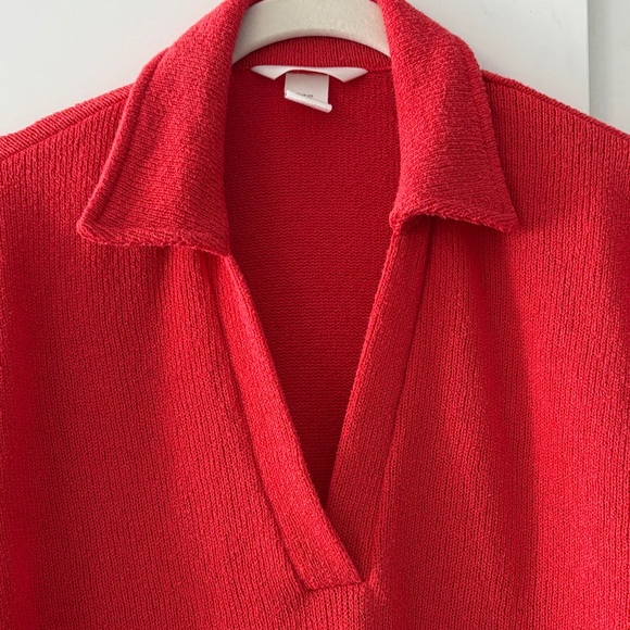 H&M Vibrant Red Short Sleeve Polo Top - Picture 4 of 7